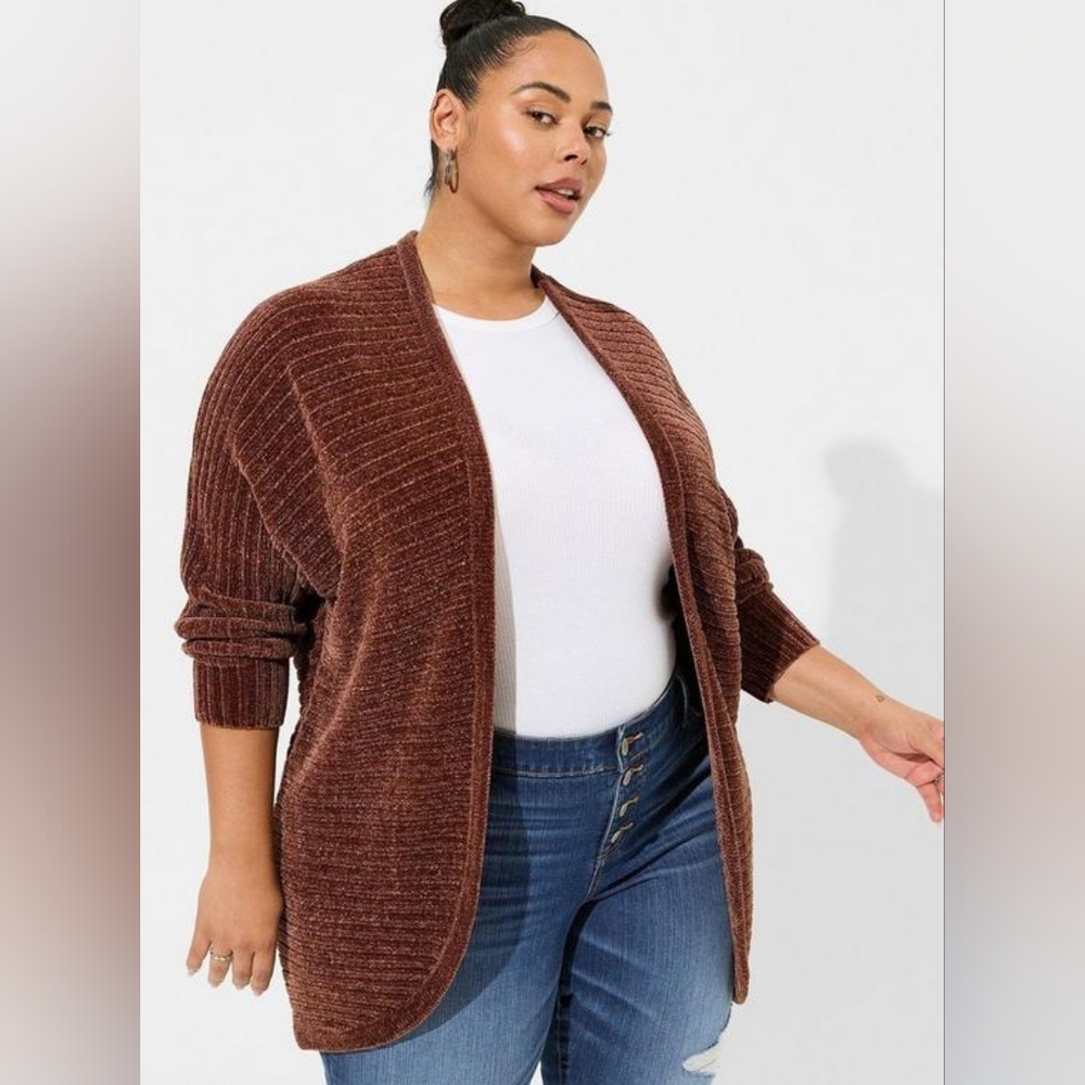Torrid, Brown, Chennile Cardigan, Size 2x